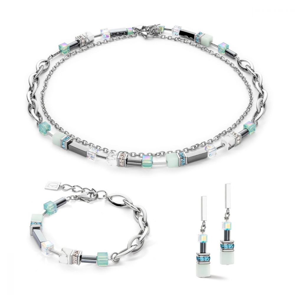 Coeur Halskette Shape-Mix Multiwear mintgrün 4510/10-0522 - Juwelier Morgner