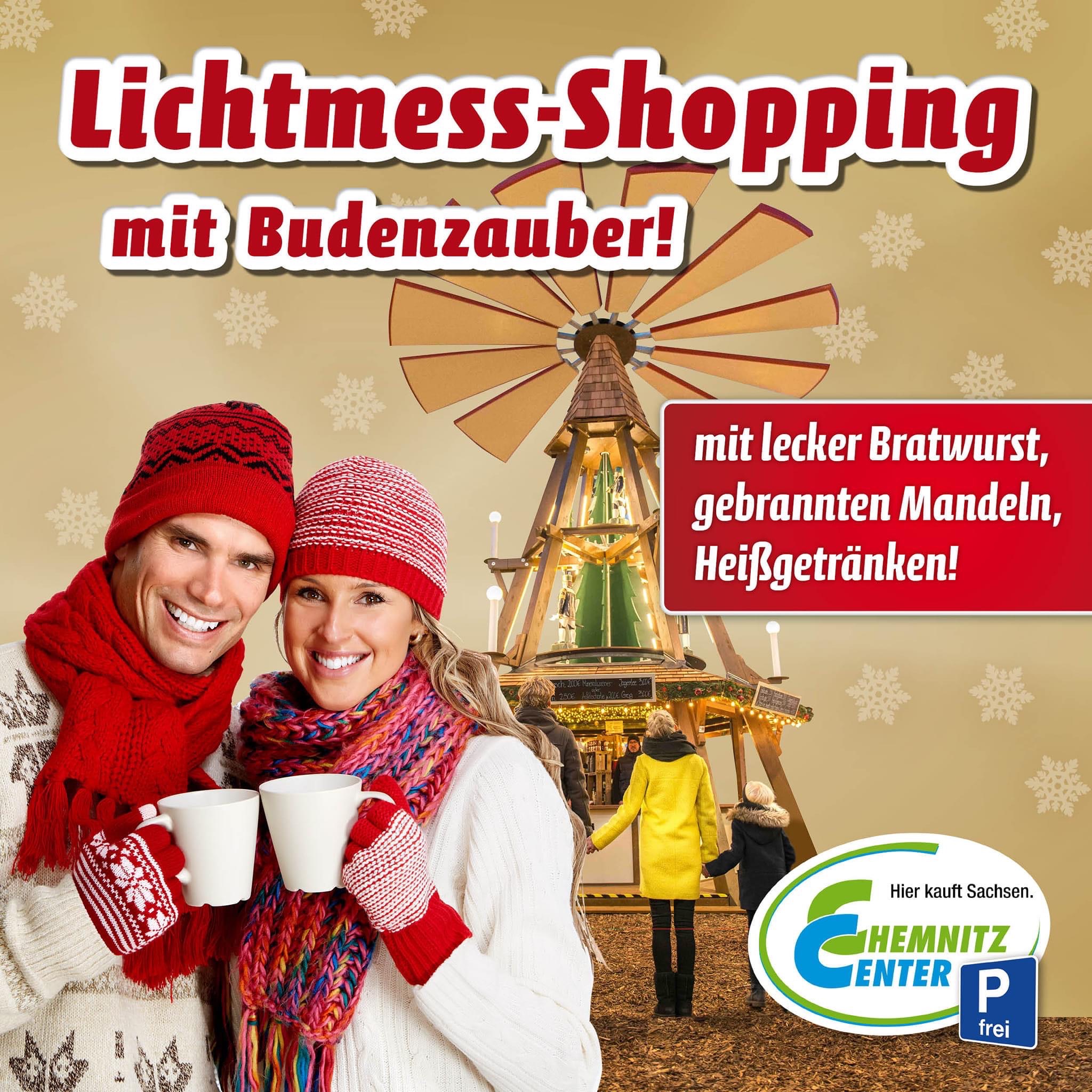 Lichtmess-Shopping mit Budenzauber im Chemnitz Center